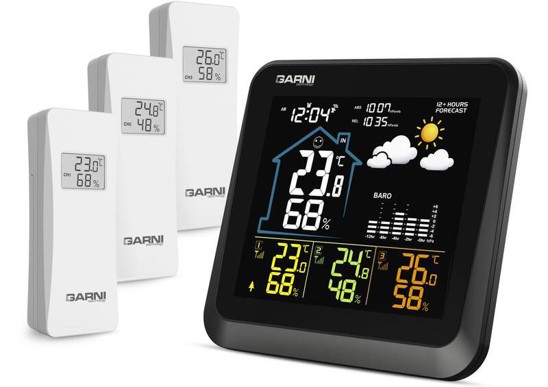 Meteorologická stanice GARNI 502, 3 čidla černá