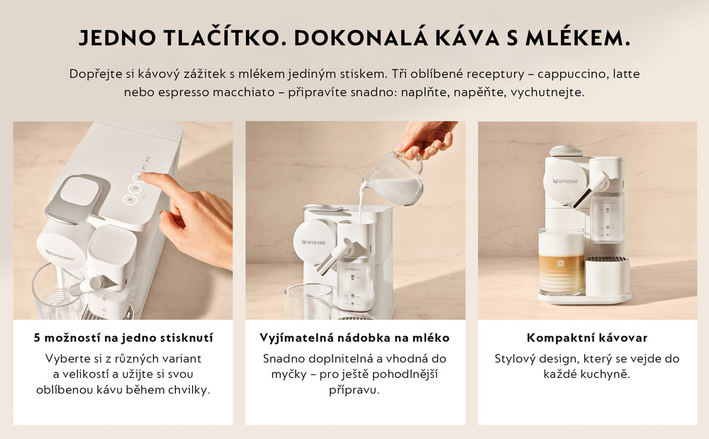 Kapslový kávovar De'Longhi Nespresso Lattissima One EN 510.B černý
