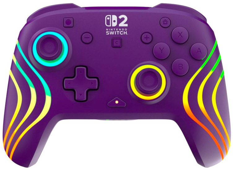 Fialový gamepad Turtle Beach Afterglow Wave s barevným RGB podsvícením