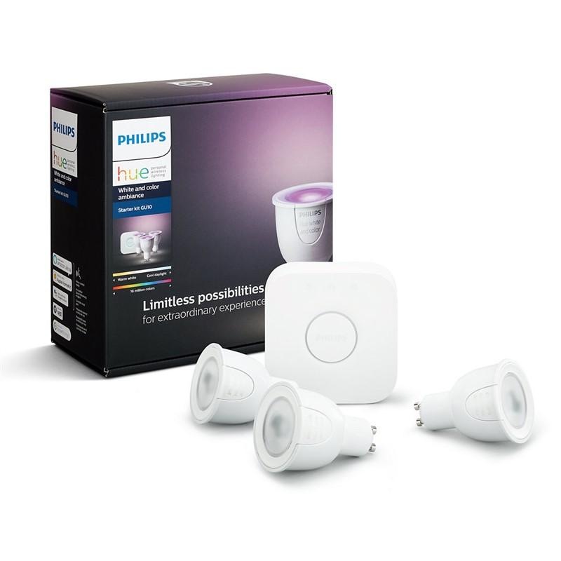 Startovací sada Philips Hue 6,5W, GU10, White and Color Ambiance (3ks) + bridge