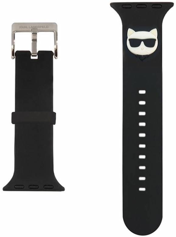 Řemínek Karl Lagerfeld Choupette Head na Apple Watch 42/44/45mm černý