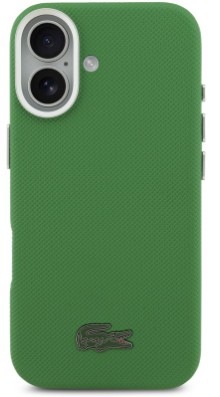 Kryt na mobil Lacoste Iconic Petit Pique Metal Logo MagSafe na Apple iPhone 17 v zelené barvě
