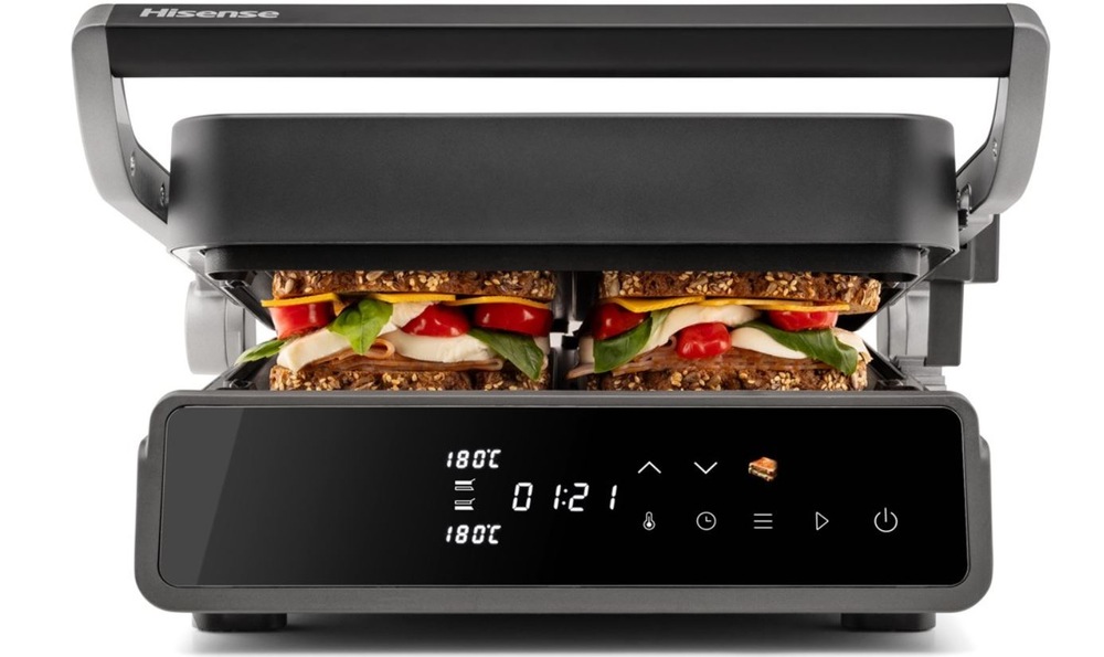 Gril Hisense HCG2000D černá barva/stříbrná barva Gril Hisense HCG2000D příprava pokrmů