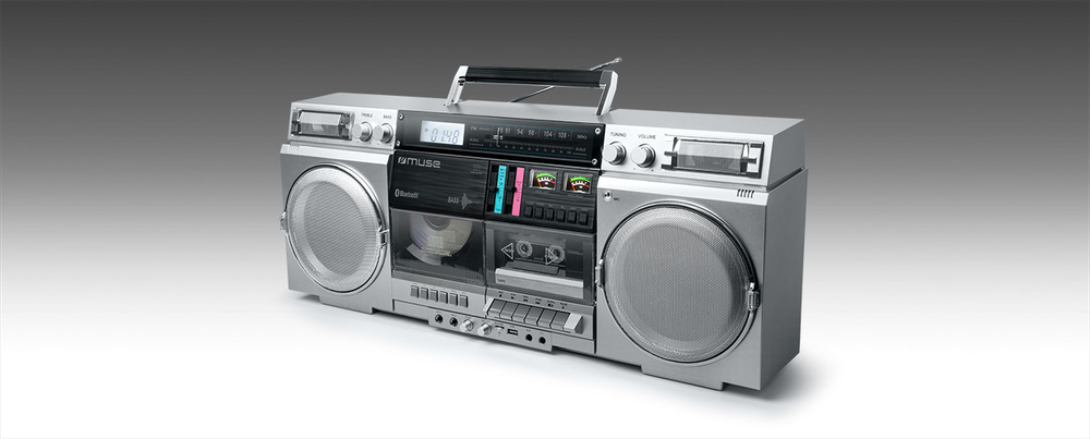 Radiomagnetofon s CD MUSE M-380GBS stříbrný Radiomagnetofon s CD MUSE M-380GBS stříbrný