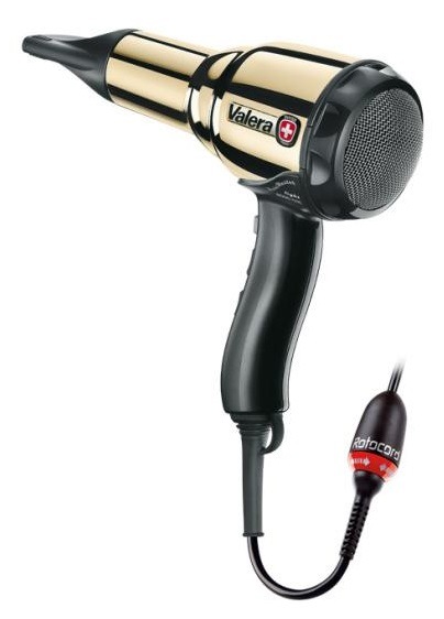 Fén Valera Swiss Metal Master Light ZLATÝ, 584.01/I s ionizací + Rotocord černý/zlatý
