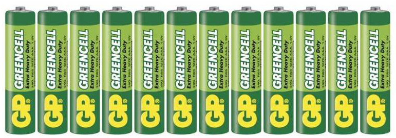 Baterie zinkochloridová GP Greencell AAA (R03), 12 ks Baterie zinkochloridová GP Greencell AAA (R03), 12 ks
