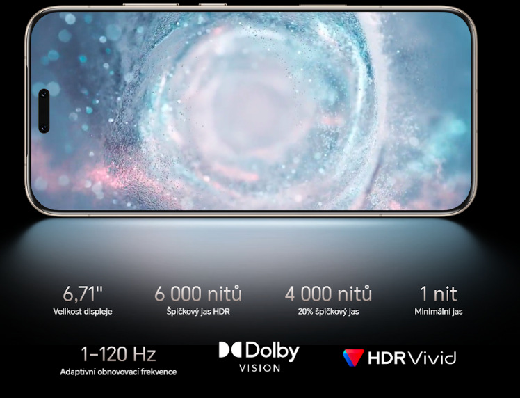 6,71palcový OLED displej HONOR Magic8 Pro s vysokým jasem a plynulou obnovovací frekvencí