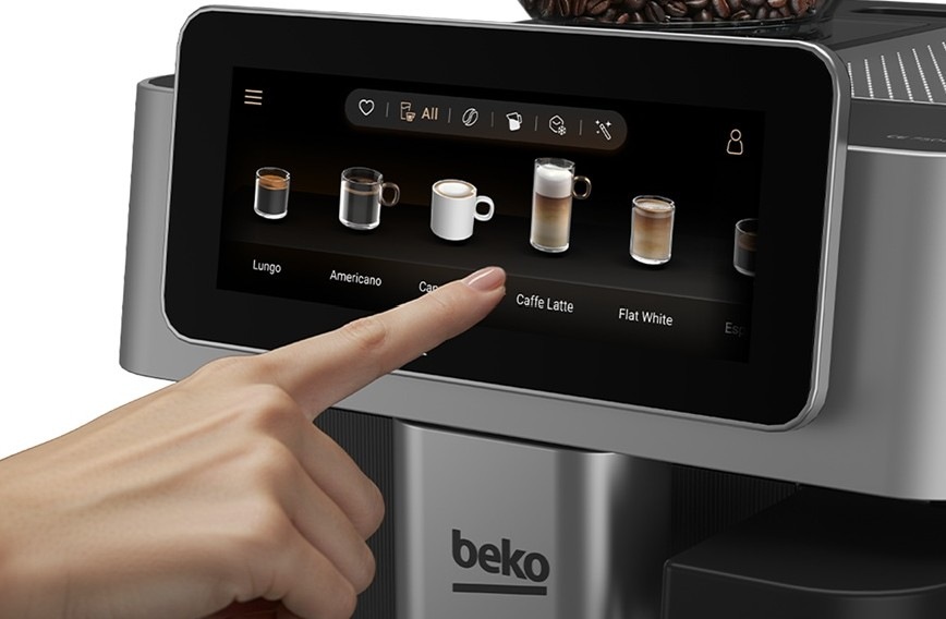 Automatický kávovar Beko CEG 8564 B černý Detail displeje kávovaru.
