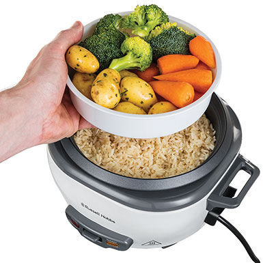 Rýžovar RUSSELL HOBBS 27020-56 bílý Pro přípravu až 3 porcí rýže
