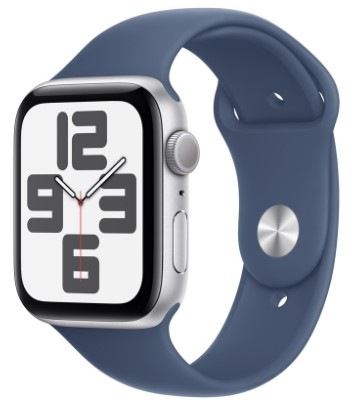 Chytré hodinky Apple Watch SE 2024 GPS 44mm pouzdro ze stříbrného hliníku - denimový sportovní řemínek - M/L Chytré hodinky Apple Watch SE 2024 GPS 44mm pouzdro ze stříbrného hliníku - denimový sportovní řemínek - M/L