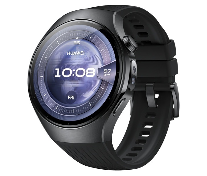 Chytré hodinky Huawei Watch 5 46 mm LTE NFC - Black + Fluoroelastomer Strap černé