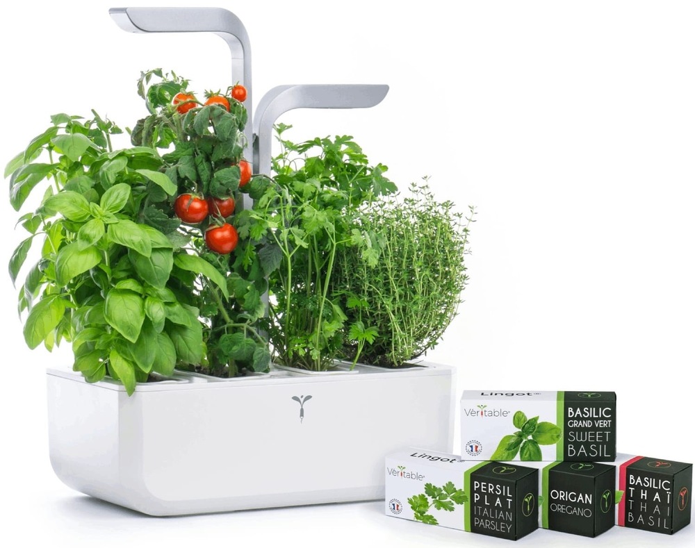 Chytrý květináč Véritable SMART bílý Chytrý květináč Véritable SMART s ukázkou sazenic