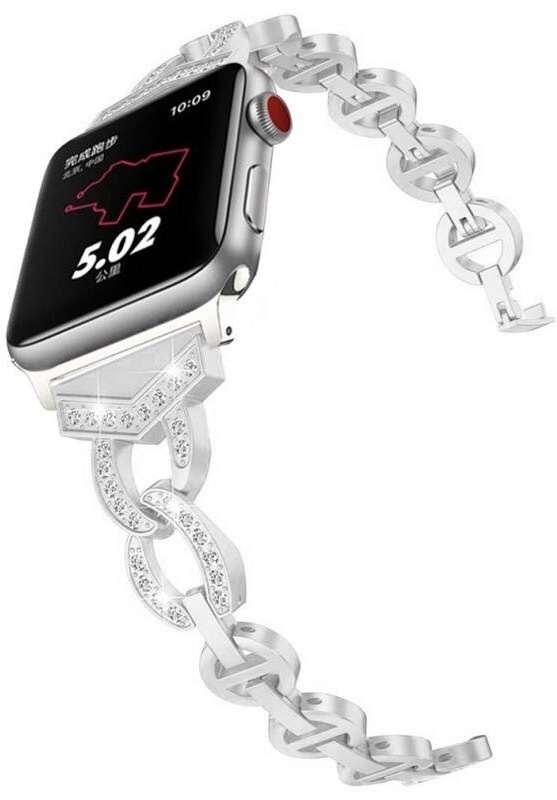 Řemínek WG crystal, kovový, na Apple Watch 38/40/41 mm stříbrný