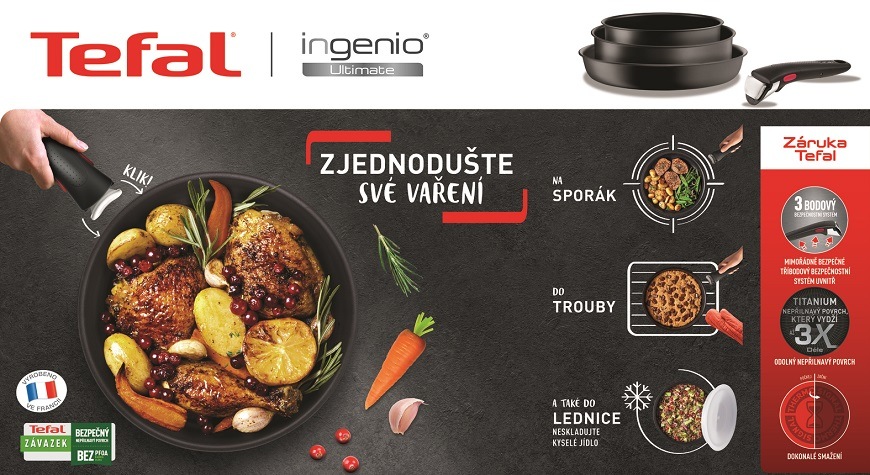 Sada nádobí Tefal L7649553 Ingenio Ultimate, 5 ks černá
