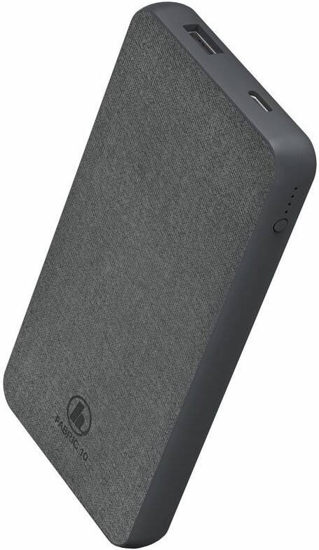 Powerbanka Hama Fabric 10, 10000 mAh šedá