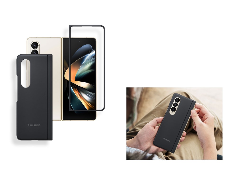 Kryt na mobil Samsung Galaxy Z Fold4 Slim Standing Cover béžový