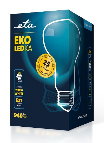Žárovka LED ETA EKO LEDka reflektor 10W, E27, teplá bílá žárovka ETAR63W10WW01 teplá bílá