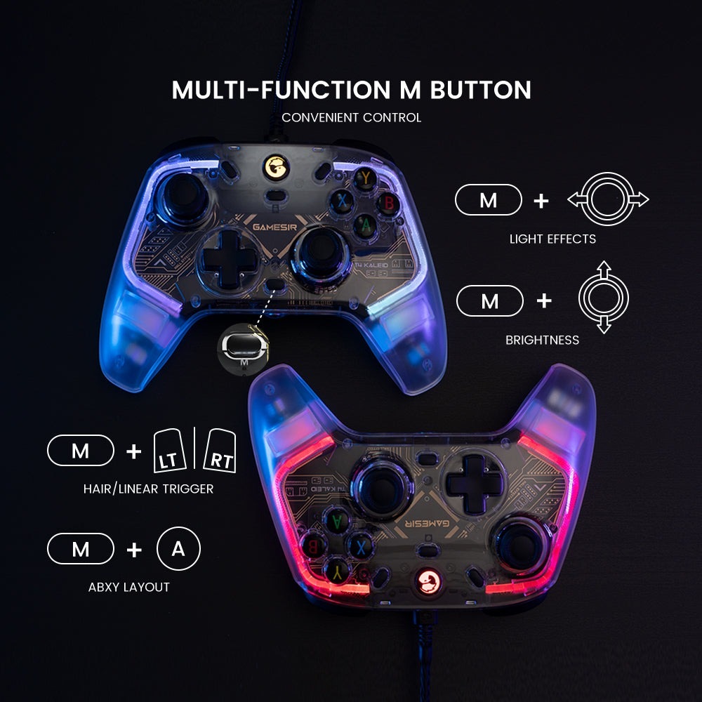 Gamepad GameSir T4 Kaleid RGB černý/průhledný GameSir T4 Pro Wireless