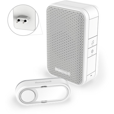 Zvonek bezdrátový Honeywell DC311EP2, do zásuvky, 60m bílý