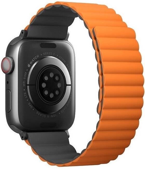 Řemínek Uniq Revix Reversible na Apple Watch 42/44/45mm šedý/oranžový