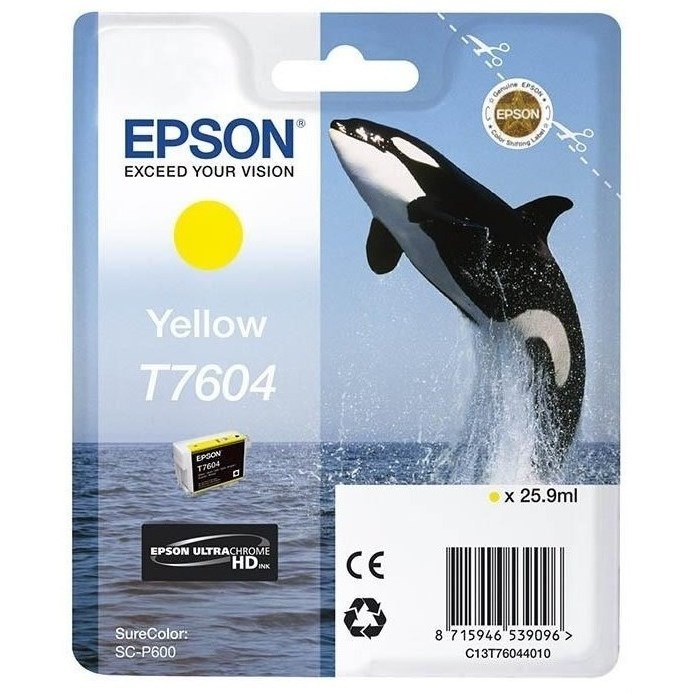 Inkoustová náplň Epson T7604, 25,9 ml žlutá