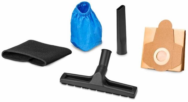 Průmyslový vysavač Einhell Classic TC-VC 2045 S nerez Příslušenství k průmyslovému vysavači Einhell TC-VC 2045 S včetně hubic, filtrů a sáčku