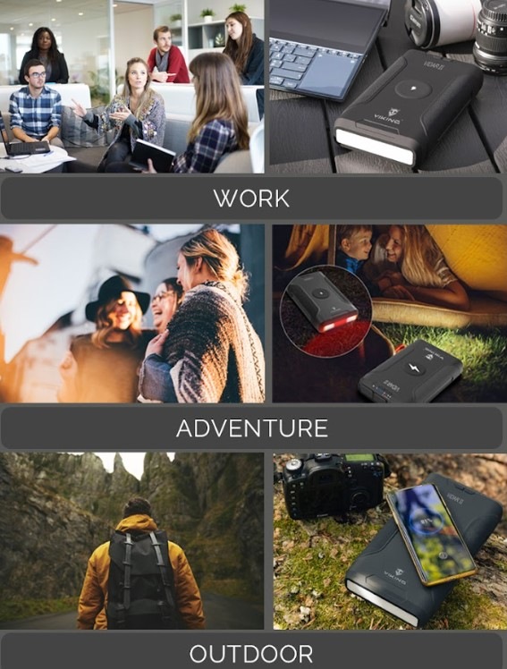 Powerbanka Viking VIDAR II, 72000 mAh, bezdrátové nabíjení černá