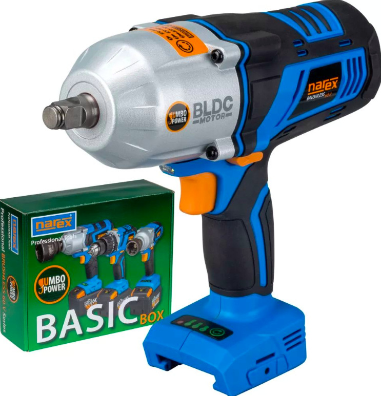 Rázový utahovák Narex ASR 600-3MTB Basic Box s balením bez akumulátoru a nabíječky