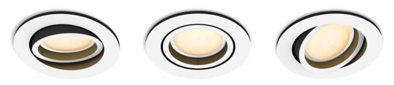 Vestavné svítidlo Philips Hue Milliskin kulaté, 3x 4,2 W (3 ks) bílé