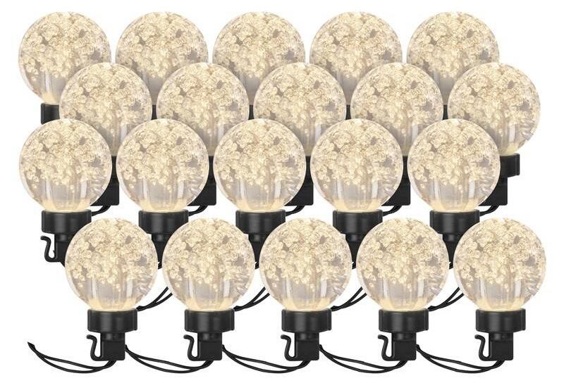 Párty osvětlení EMOS 20 LED řetěz - 20x párty žárovky, 7,6 m, venkovní i vnitřní, teplá bílá
