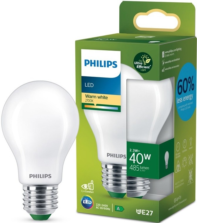 Žárovka LED Philips 40W, A60, E27, teplá bílá