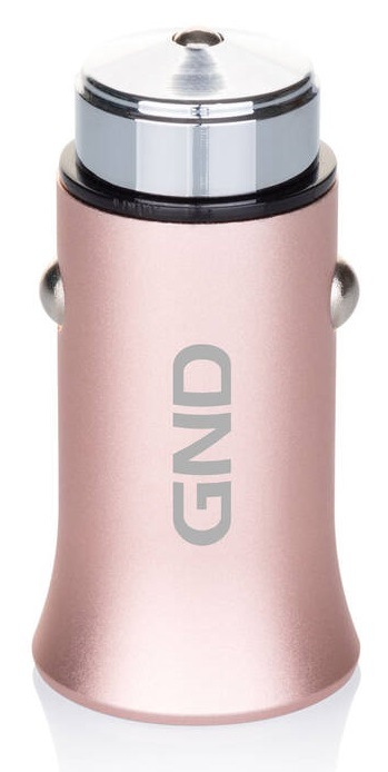 Adaptér do auta GND 1x USB 3A, Fast charge růžový