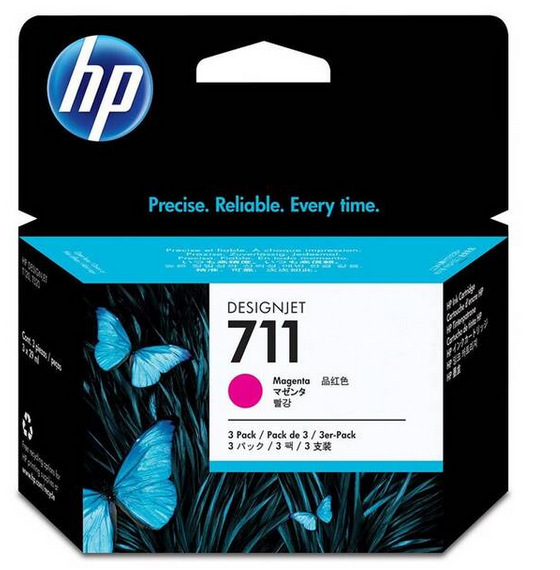 HP 711, 3x29 ml - purpurová (CZ135A)