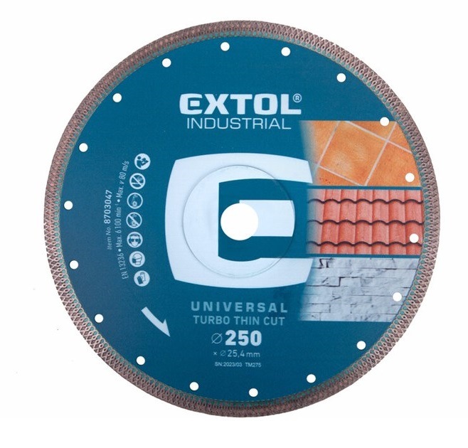 Kotouč diamantový EXTOL Industrial 8703047 turbo Thin Cut 250x25,4x2mm
