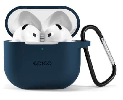 Pouzdro Epico Outdoor Cover s karabinou pro Apple AirPods 4 modré