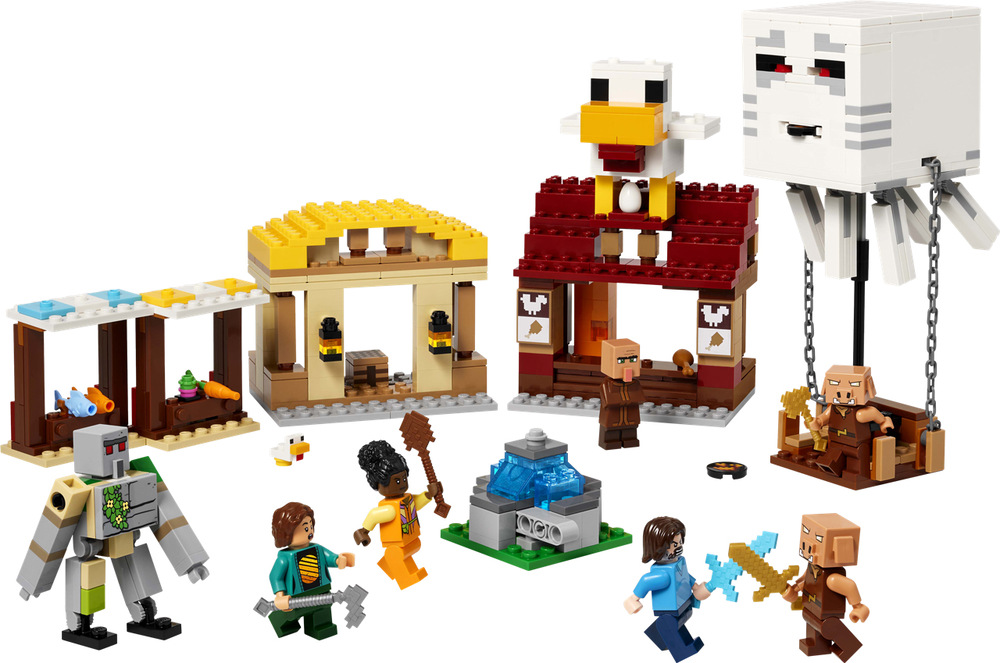 Stavebnice LEGO® Minecraft® 21273 Balón v podobě ďasa a útok na vesnici Z 555 kostek LEGO postavíte působivý model LEGO, který nabízí kreativní stavění i následné herní dobrodružství