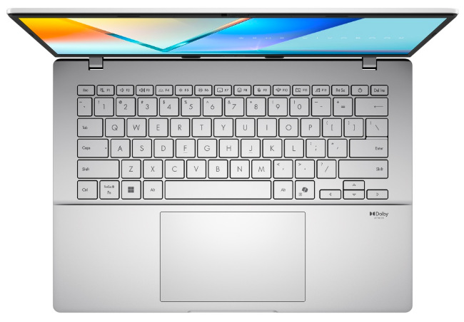 Podsvícená klávesnice a Precision Touchpad notebooku ASUS Vivobook S14