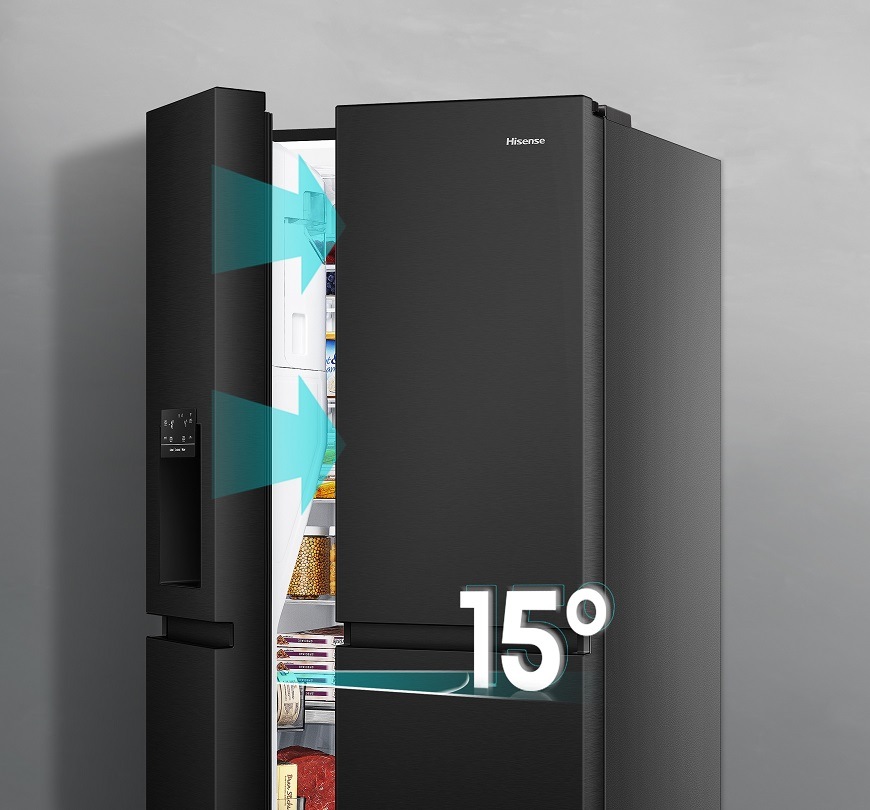 Americká lednice Hisense RS818N4TFC černá Americká chladnička Hisense RS818N4TFC, černá, samozavírací dveře