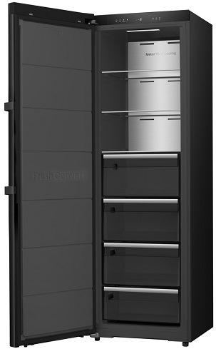 Mraznička Hisense FT5K310GSFC1 černá otevřená Mraznička Hisense FT5K310GSFC1 má velký objem