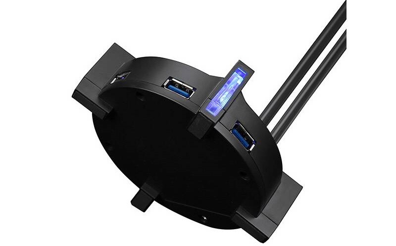 Stojánek Marvo na sluchátka HZ-04, 4x USB 3.0 HUB černé