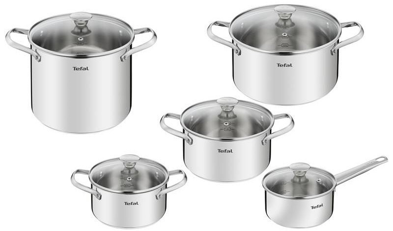 Sada nádobí Tefal Cook Eat B921SA55, 10 ks nerez