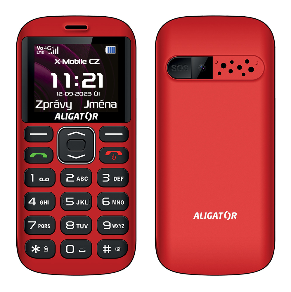 Mobilní telefon Aligator A720 4G Senior černý/červený Mobilní telefon Aligator A720 4G Senior černý/červený