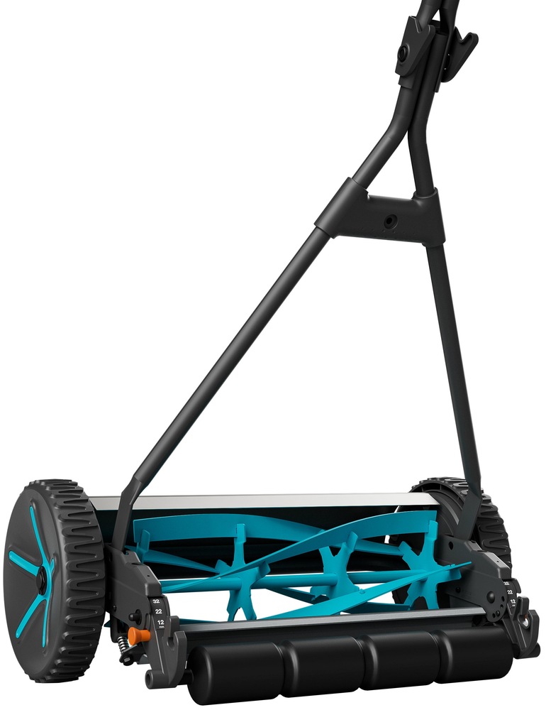 Vřetenová sekačka Gardena Plus 400 11765-20 Pohled na spodní část sekačky s viditelným vřetenovým mechanismem.