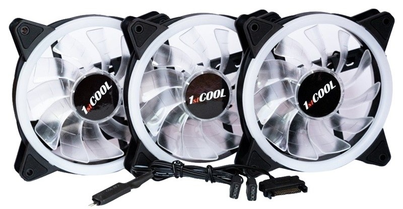 Ventilátor 1stCOOL AURA EVO CRYSTAL ARGB průhledný