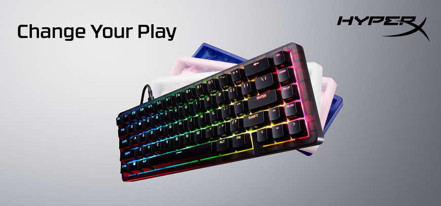 Klávesnice HyperX Origins 2 65 černá Klávesnice HyperX Origins 2 65 – slogan Change Your Play a barevné varianty těla