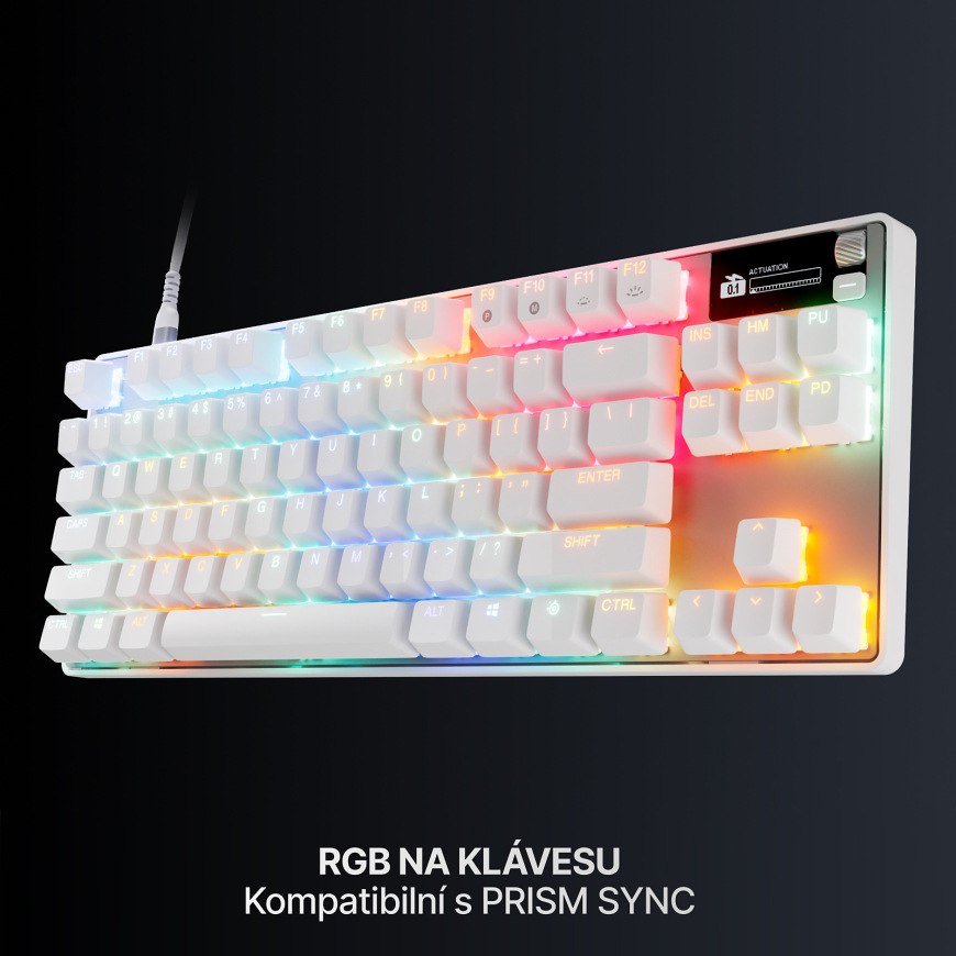 RGB podsvícení každé klávesy s podporou synchronizace efektů prostřednictvím SteelSeries Prism Sync