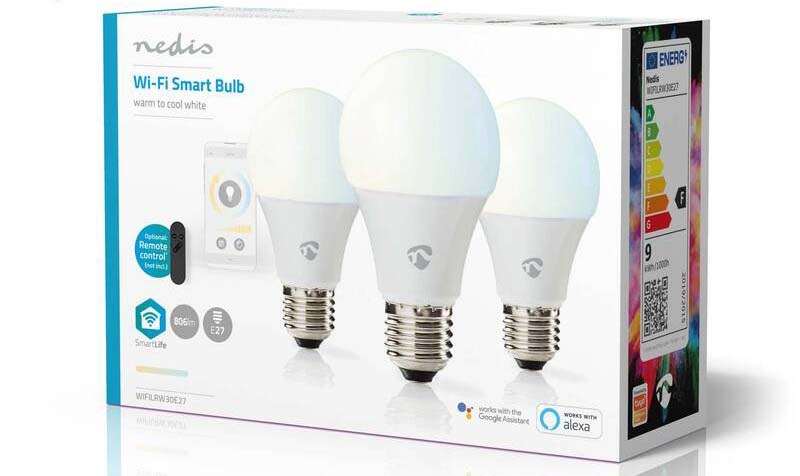 Chytrá žárovka Nedis SmartLife klasik, Wi-Fi, E27, 806 lm, 9 W, Teplá - studená bílá, 3ks Chytrá žárovka Nedis SmartLife klasik, Wi-Fi, E27, 806 lm, 9 W, Teplá - studená bílá, 3ks