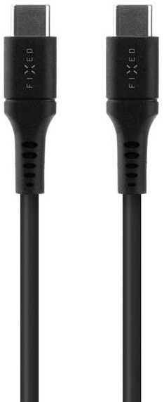 Kabel FIXED Liquid silicone USB-C/USB-C s podporou PD, 60W, 0,5m černý
