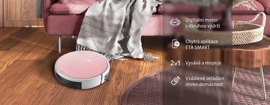 Robotický vysavač ETA Rover 1248 90030 růžový