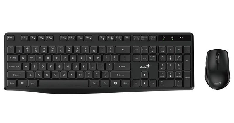 Klávesnice s myší Genius KM-8206S, bezdrátový set, copilot, multimediální, tichá, USB, CZ+SK layout černá Genius KM-8206S (31340017409)